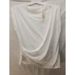 A New Day Wrap Tshirts Womens Size Small White Sleeveless 6284